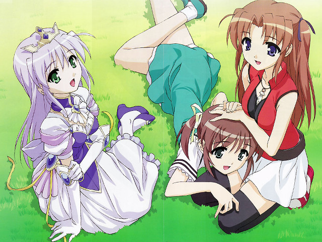 Three anime girls field doll free wallpaper - medium preview image