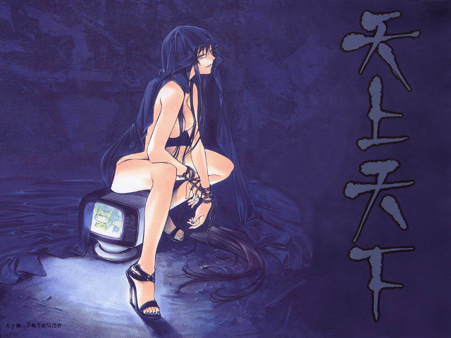 Woman black dress tv cyberpunk free wallpaper - medium preview image