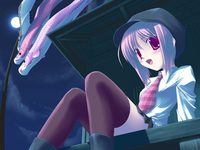 Woman hat tie snake moon free wallpaper - medium preview image