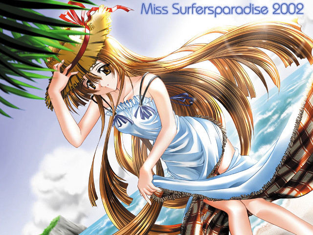 Girl crown beach palm dress free wallpaper for desktop - medium preview image