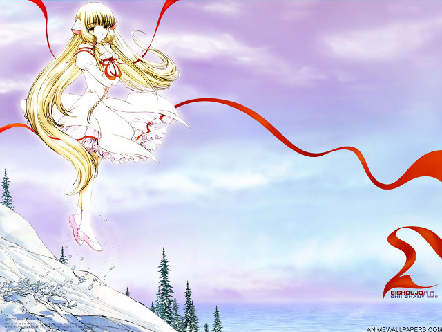 Anime girl blonde hair snowy free wallpaper - medium preview image