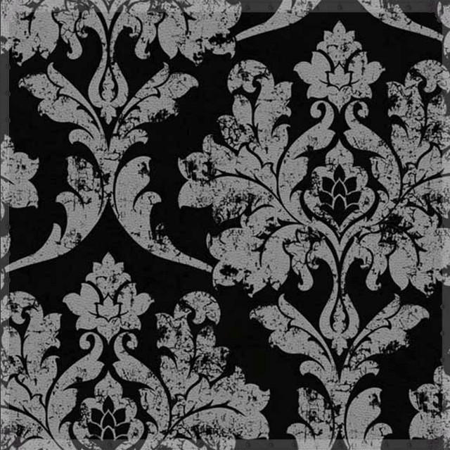 Black white floral pattern square free wallpaper - medium preview image