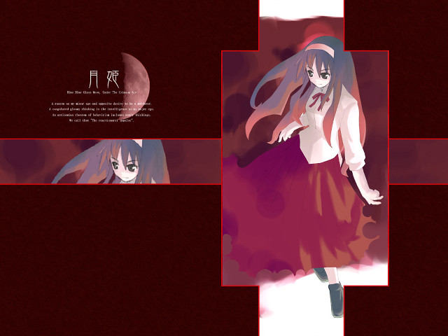 Girl moonlight grimdark yandere reddress free wallpaper - medium preview image