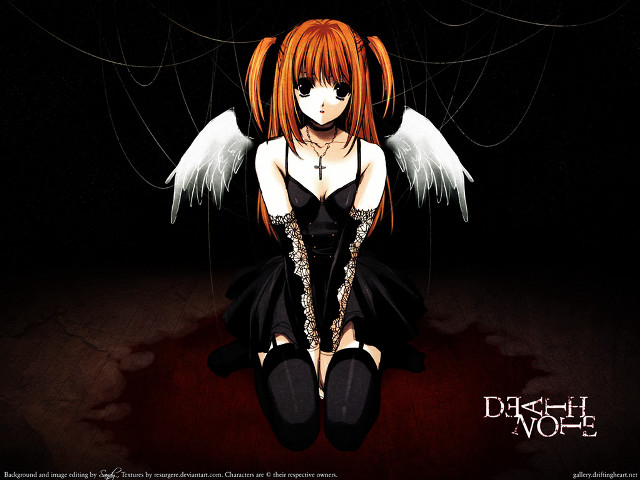 Red haired girl angel wings free wallpaper - medium preview image