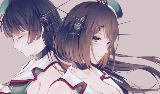 Anime characters long hair green free wallpaper for desktop - medium preview image