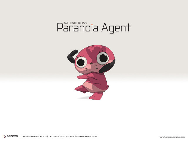 Pink cartoon big eyes black free wallpaper - medium preview image