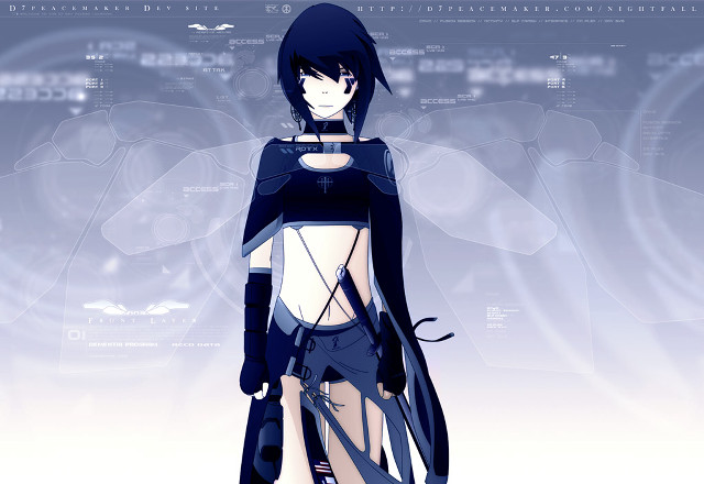 Futuristic woman cyberpunk ghost shell free wallpaper - medium preview image