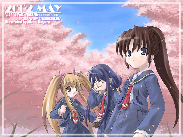Anime girls cherry blossoms school #3 free wallpaper - medium preview image