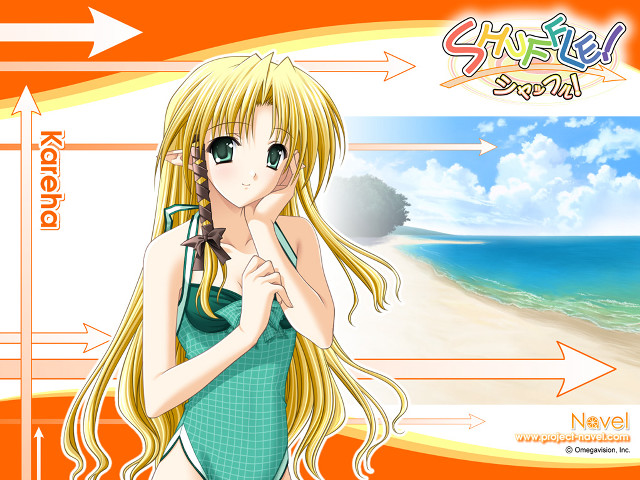 Girl green dress beach umbrella free wallpaper - medium preview image