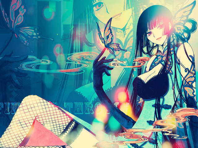 Surreal gothic manga anime butterfly free wallpaper - medium preview image