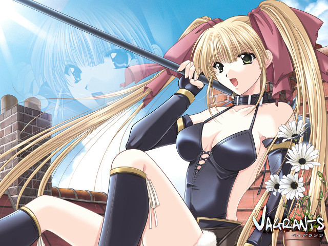 Cosplay woman sword portrait blonde free wallpaper - medium preview image