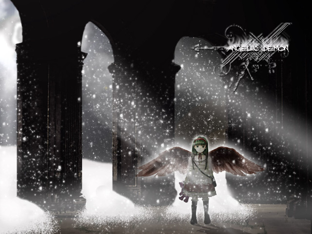 Wings snowy citylight moonlight astronaut free wallpaper - medium preview image