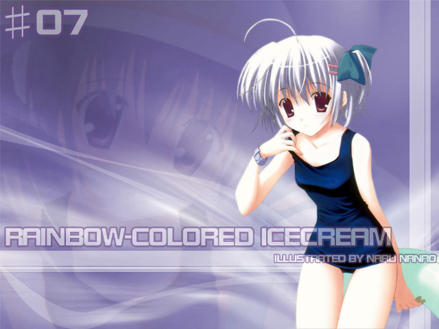 Girl bathing suit hat purple free wallpaper - medium preview image