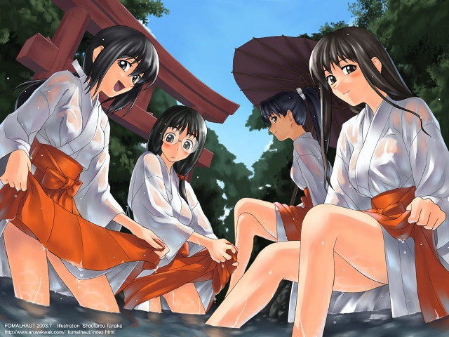 Group women tree building red free wallpaper - medium preview image
