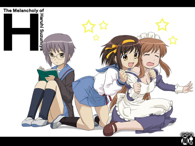 Anime girls starry background school free wallpaper - medium preview image