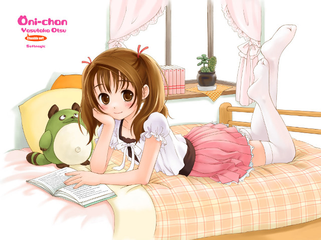 Girl bed book stuffed animal free wallpaper - medium preview image