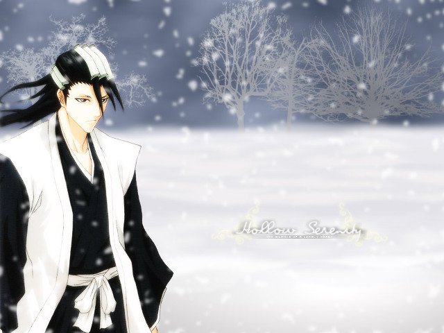 Man kimono snow falling trees free wallpaper - medium preview image