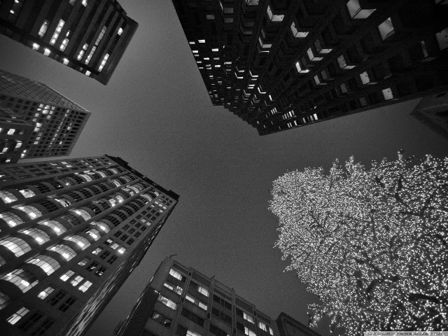 Black white city night lights #3 free wallpaper - medium preview image