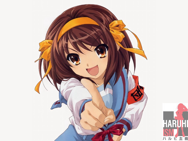 Girl yellowbow smiling pointing kitauniform free wallpaper - medium preview image