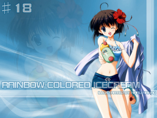Girl bikini water towel ice free wallpaper - medium preview image