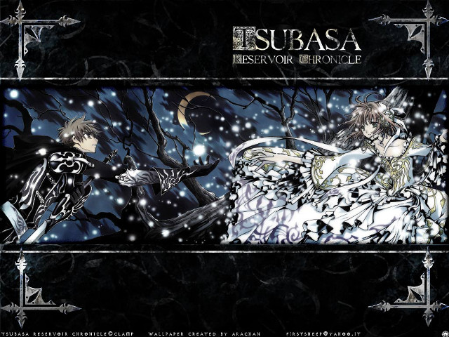 Snowy forest anime couple moon #2 free wallpaper - medium preview image