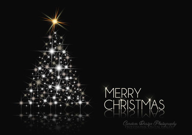 Christmas tree star message black free wallpaper - medium preview image