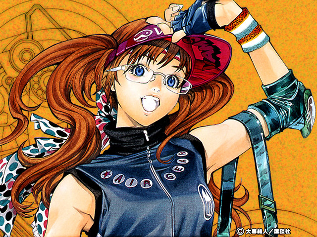 Red haired woman glasses scissors free wallpaper - medium preview image