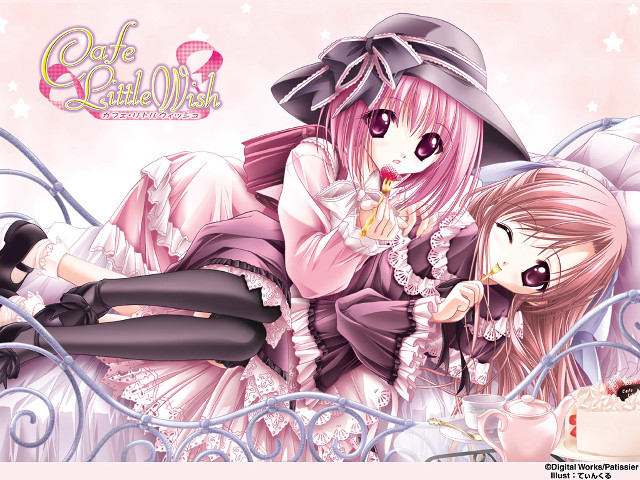 Anime girls bed cake gothic free wallpaper - medium preview image