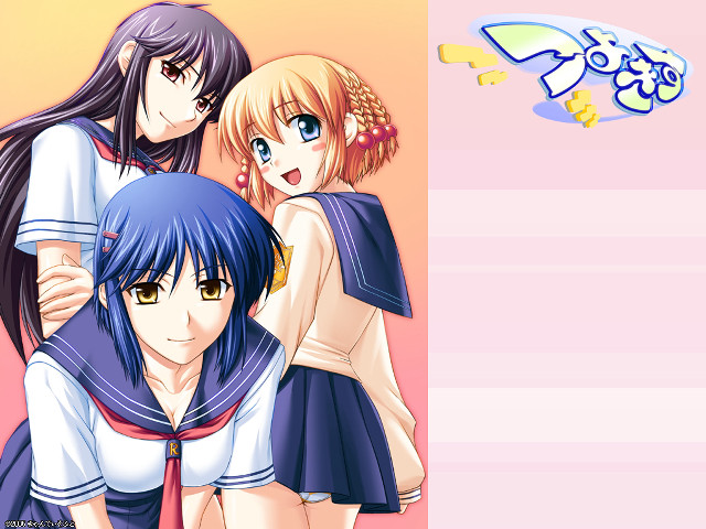 Anime girls pink background blue #3 free wallpaper - medium preview image