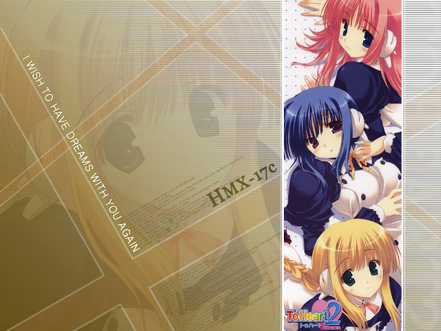Anime girls school uniform blue free wallpaper - medium preview image