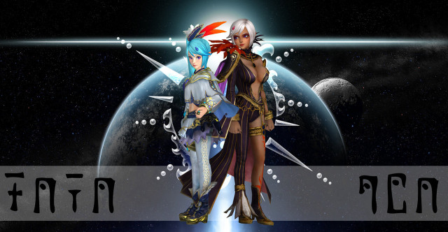 Anime characters space background planet #2 free wallpaper - medium preview image