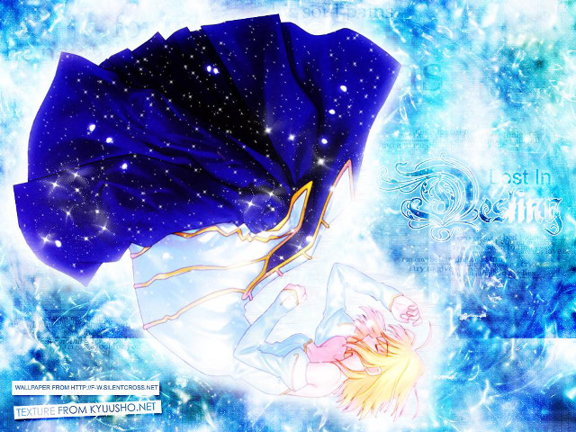 Anime blue dress starry sky free wallpaper - medium preview image
