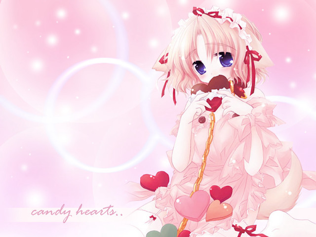 Cartoon heart nose pink bubbles free wallpaper - medium preview image