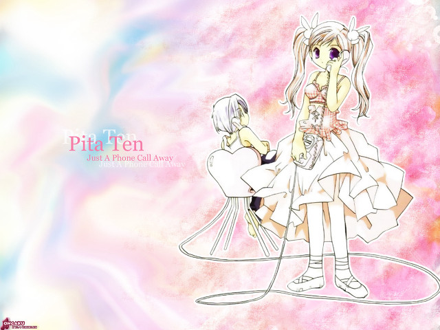 Girl boy pink background swirls free wallpaper - medium preview image