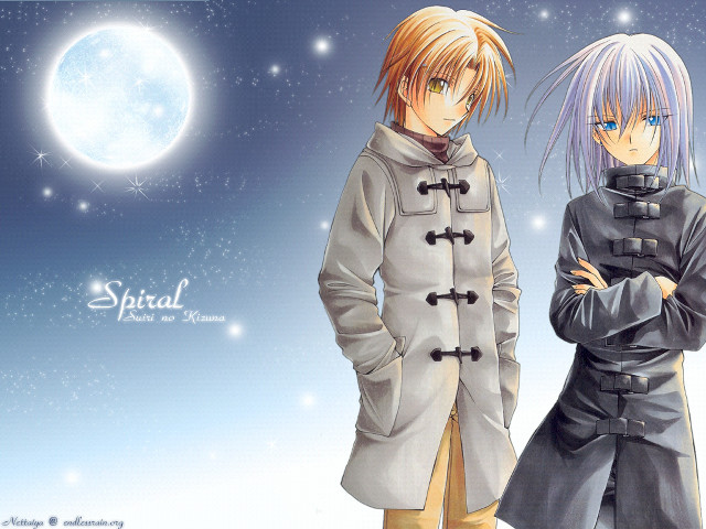 Anime characters fullmoon starrysky aurora free wallpaper - medium preview image