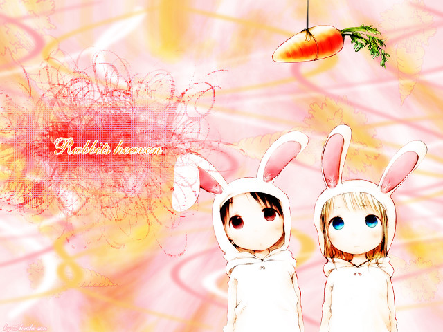 Two rabbits carrots anime #2011 free wallpaper - medium preview image