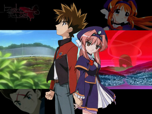 Anime couple plant building eizan free wallpaper - medium preview image