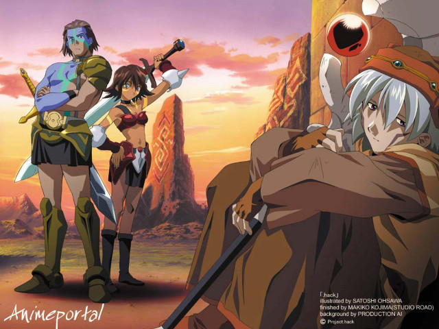 Anime group mountain sunset dusk free wallpaper - medium preview image