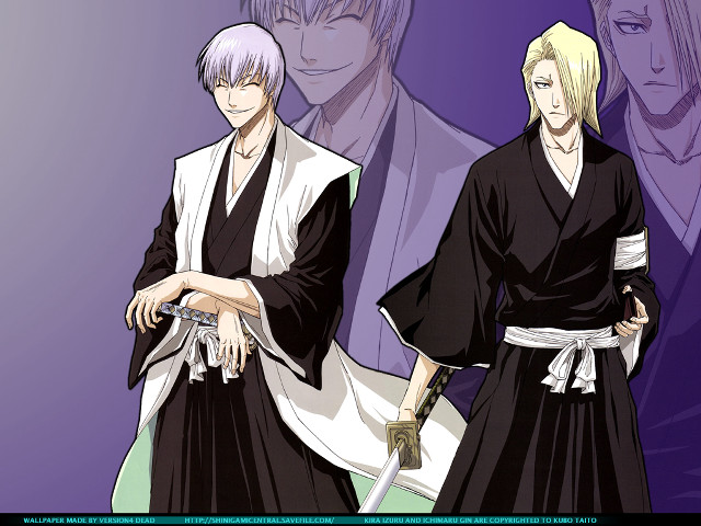 Anime characters purple background bandaged free wallpaper for desktop - medium preview image