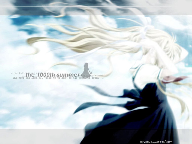 Long white hair flying clouds free wallpaper - medium preview image