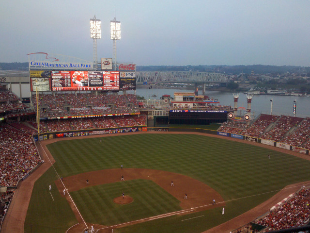 Baseball field crowd water cityscape free wallpaper - medium preview image