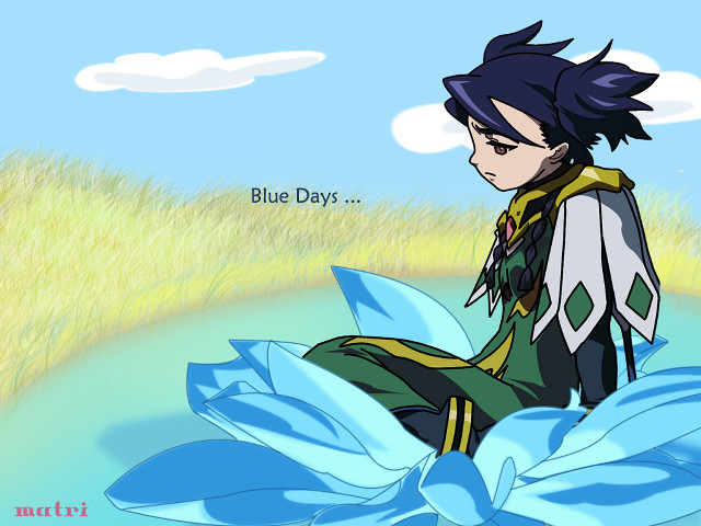 Cartoon person sitting flower field free wallpaper - medium preview image