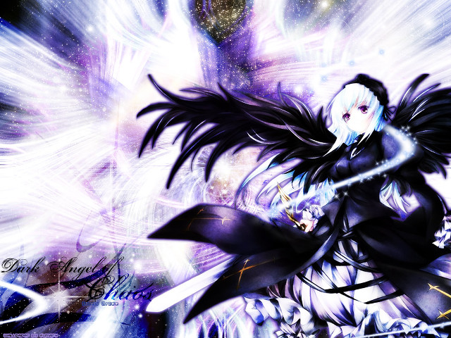 Gothic anime angel sword starry free wallpaper - medium preview image