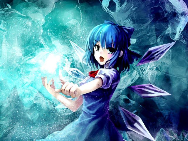 Blue hair girl white ball free wallpaper - medium preview image