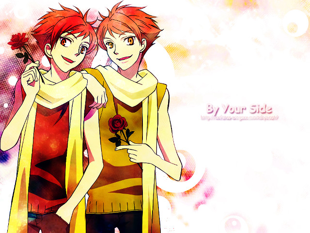 Twins red rose anime boy free wallpaper - medium preview image