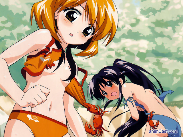 Cartoon two women bikinis beach free wallpaper - medium preview image