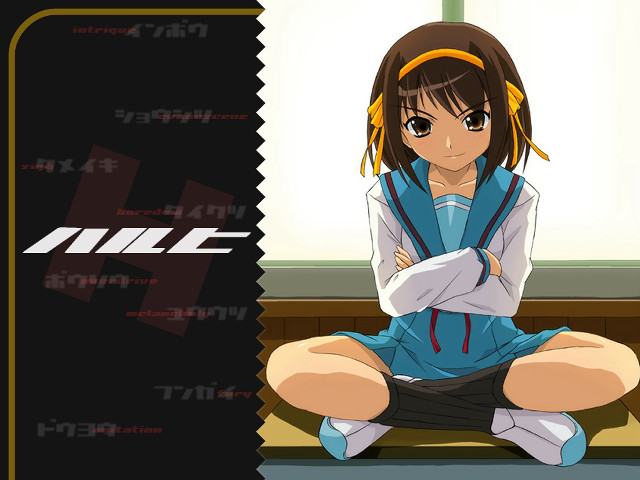 Girl crossing arms sitting school free wallpaper - medium preview image