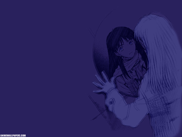 Angel hugging girl purple background free wallpaper - medium preview image