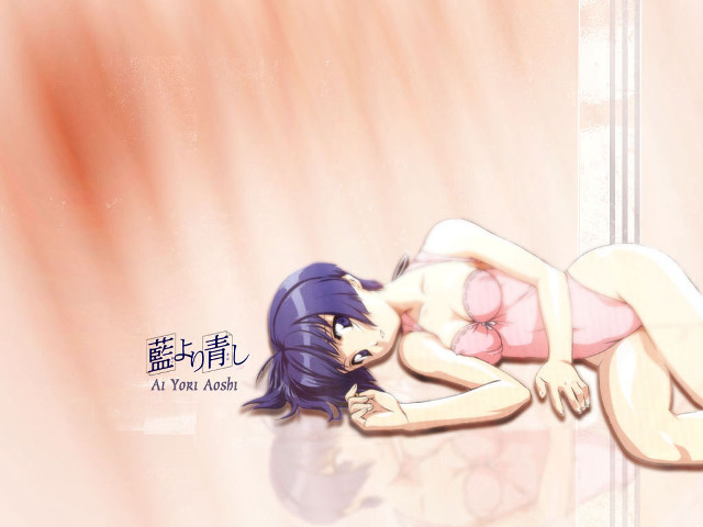 Pink leotard purple hair lying free wallpaper - medium preview image
