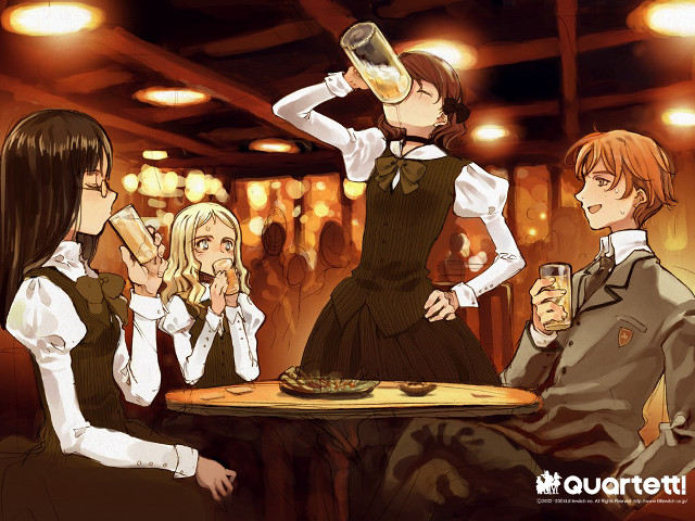 Bar group drinking beer portrait free wallpaper - medium preview image